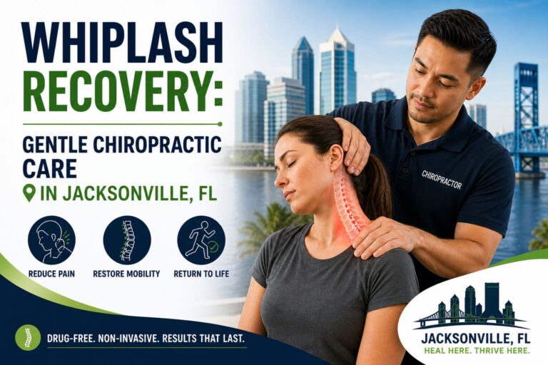 Whiplash recovery with gentle chiropractic care in Jacksonville FL - chiropractor treating neck pain