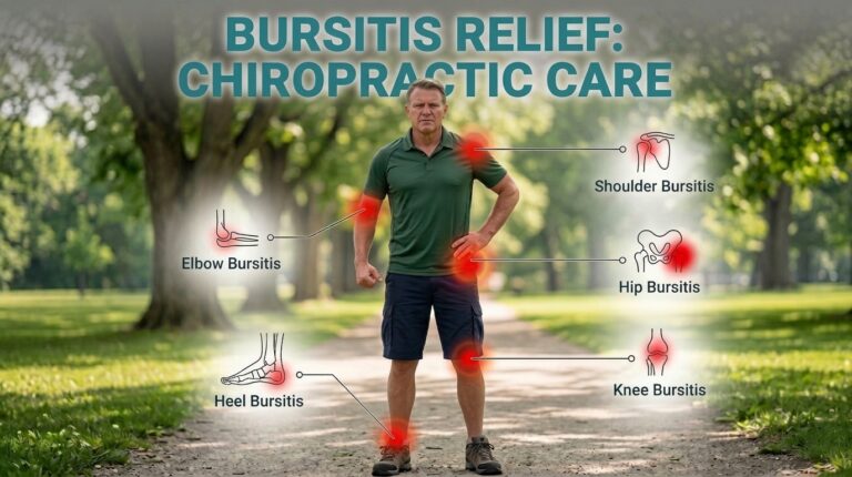 Common bursitis locations including shoulder, hip, knee, elbow and heel – chiropractic care at ChiroCure Health Center Jacksonville FL